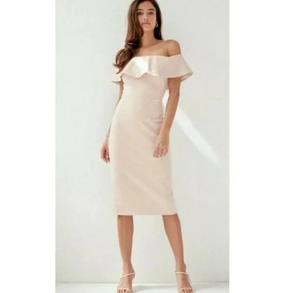 Aritzia Babaton Ruslan Dress NWT Pink Prima Rose Size 10 - Picture 2 of 9